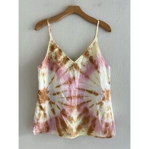 YFB Satin Tie Dye Cami Pastel Women's M Tank Top Boho Festival Feminine